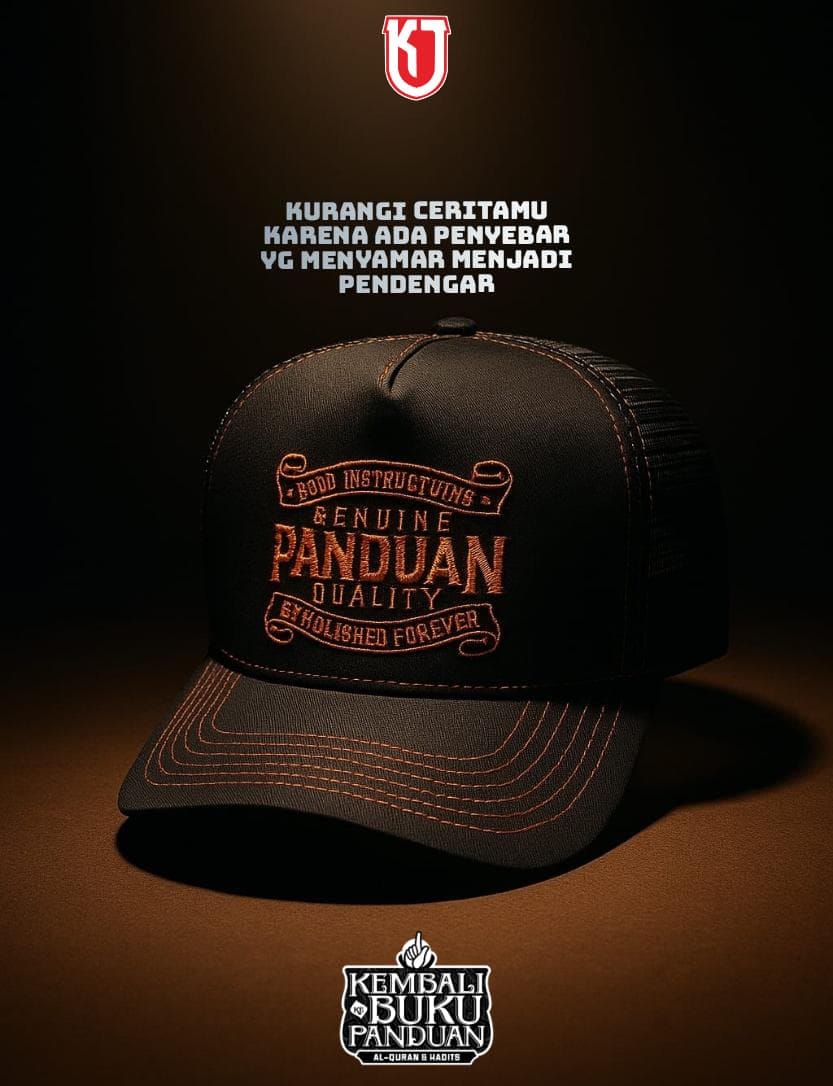 Topi Trucker / Jaring "PANDUAN" - KJ (Kembali Ke Buku Panduan)